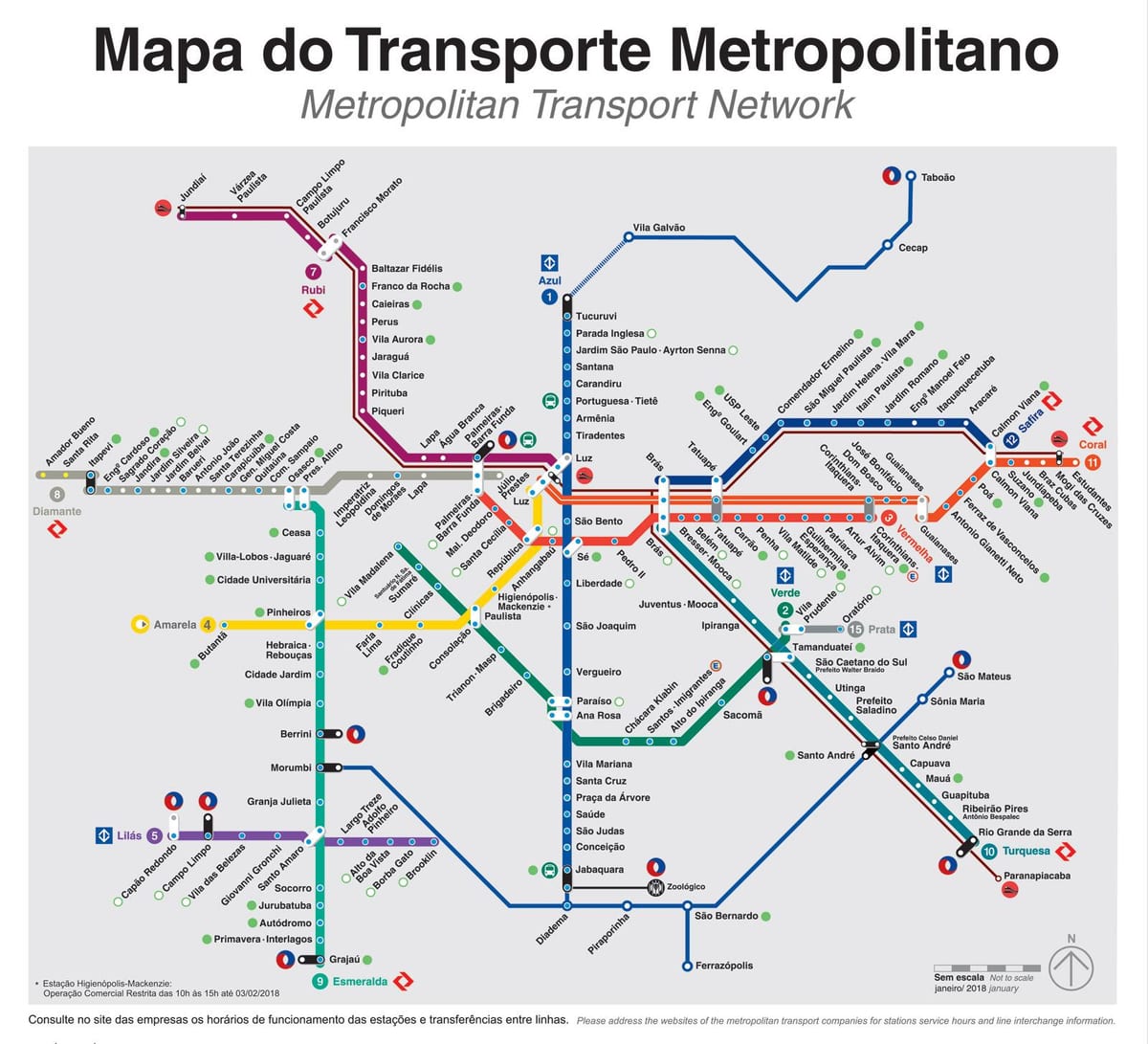 Sao Paulo flutninga kort