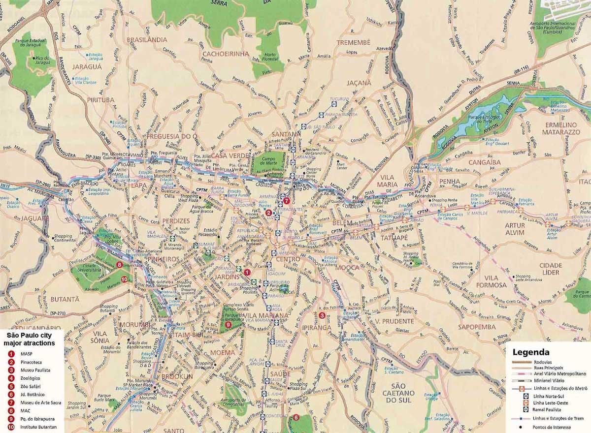 Sao Paulo garðinum kort
