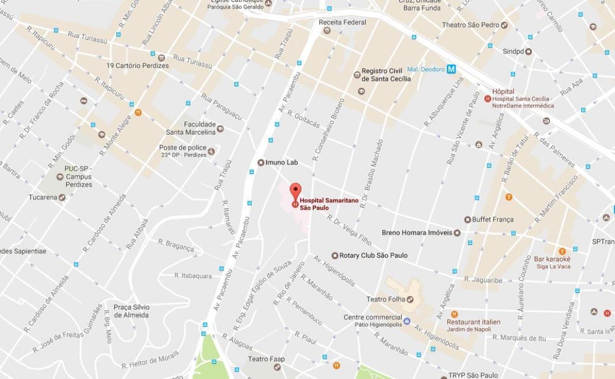 Sao Paulo sjúkrahús kort
